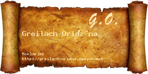 Greilach Oriána névjegykártya